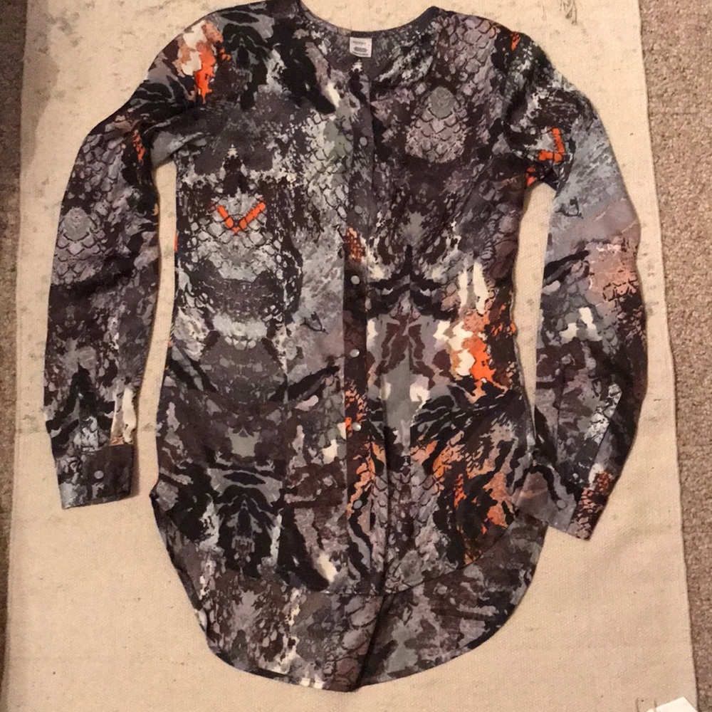 Rare 100% Polyester Jockey button up Blouse